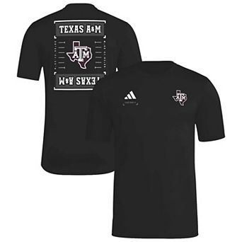 Men's adidas Black Texas A&M Aggies Locker Football Icon AEROREADY Pre-Game T-Shirt