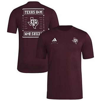 Men's adidas Maroon Texas A&M Aggies Locker Football Icon AEROREADY Pre-Game T-Shirt