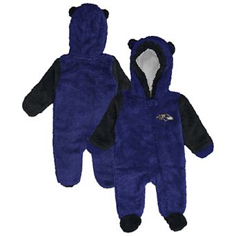 Newborn Outerstuff Purple Baltimore Ravens Teddy Fleece Bunting Full-Zip Sleeper
