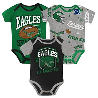 Newborn Outerstuff Philadelphia Eagles First Round Pick Three-Piece Bodysuit Set