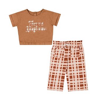 Girls Infant Colosseum Texas Orange Texas Longhorns Sky Castle Two-Piece T-Shirt and Pants Set