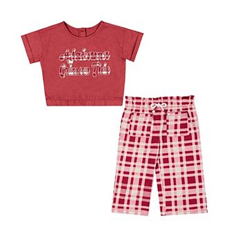 Girls Infant Colosseum Crimson Alabama Crimson Tide Sky Castle Two-Piece T-Shirt and Pants Set