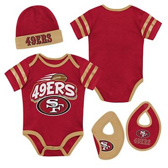 Newborn Outerstuff Scarlet San Francisco 49ers Pint Prodigy Three Piece Creeper Set