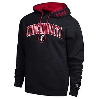 Men's Champion Black Cincinnati Bearcats Arch Tackle Twill Hoodie