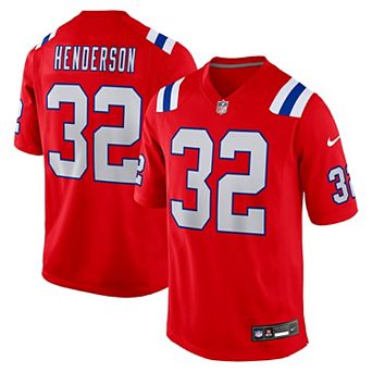 Men's Nike TreVeyon Henderson Red New England Patriots Alternate Game Player Jersey