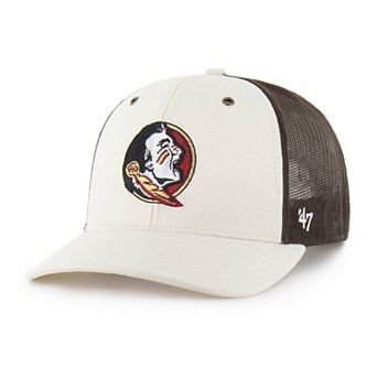 Men's Carhartt x '47 Natural/Brown Florida State Seminoles Undyed Trucker Adjustable Hat