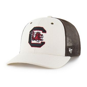 Men's Carhartt x '47 Natural/Brown South Carolina Gamecocks Undyed Trucker Adjustable Hat