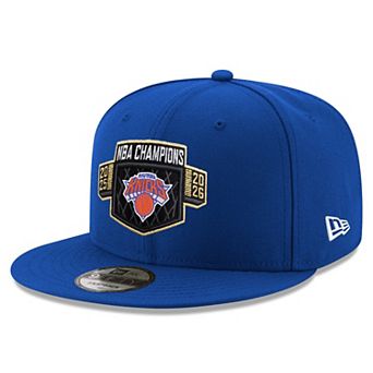 Men's New Era Blue New York Knicks 2026 NBA Finals Champions Locker Room Replica 9FIFTY Snapback Hat