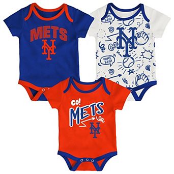 Infant Outerstuff New York Mets All Day Play Three-Piece Bodysuit Set