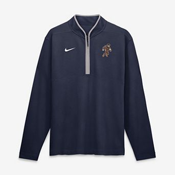 Men's Nike Navy West Virginia Mountaineers Rushing Mascot Dri-FIT Victory Half-Zip Pullover