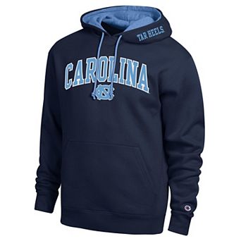 Men's Champion Navy North Carolina Tar Heels Arch Tackle Twill Hoodie