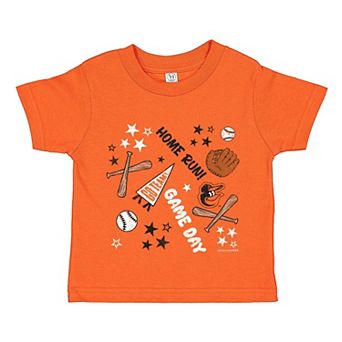 Toddler Soft as a Grape Orange Baltimore Orioles Home Run T-Shirt