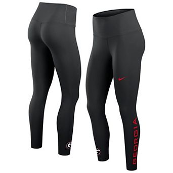 Women's Nike Black Georgia Bulldogs Zenvy High Rise Dri-FIT 7/8 Leggings