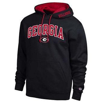 Men's Champion Black Georgia Bulldogs Arch Tackle Twill Hoodie