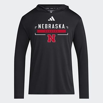 Men's adidas Black Nebraska Huskers D4T Long Sleeve Hooded T-Shirt