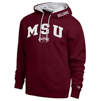 Men's Champion Maroon Mississippi State Bulldogs Arch Tackle Twill Hoodie