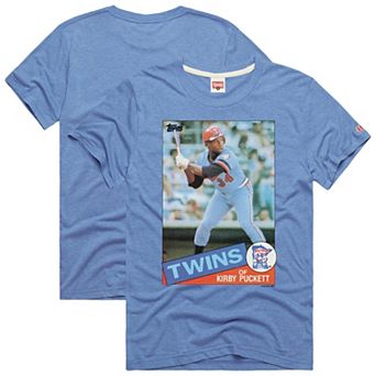 Men's Homage Kirby Puckett Light Blue Minnesota Twins Topps Baseball Card Tri-Blend T-Shirt