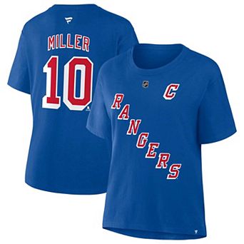 Women's Fanatics J.T. Miller Blue New York Rangers Authentic Stack Name & Number T-Shirt