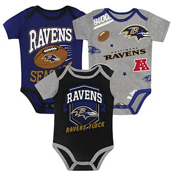 Newborn Outerstuff Baltimore Ravens First Round Pick Three-Piece Bodysuit Set