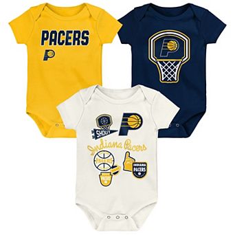 Newborn Outerstuff Indiana Pacers Three-Pack Littlest Player Bodysuit Set