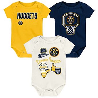 Newborn Outerstuff Denver Nuggets Three-Pack Littlest Player Bodysuit Set