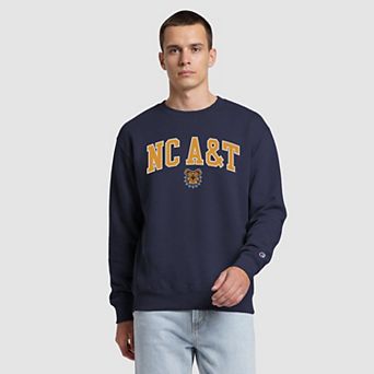 Men's Champion Navy North Carolina A&T Aggies Contrast Sweatshirt