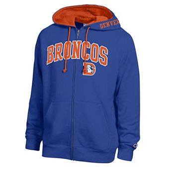 Men's Champion Royal/Orange Denver Broncos Full-Zip Hoodie