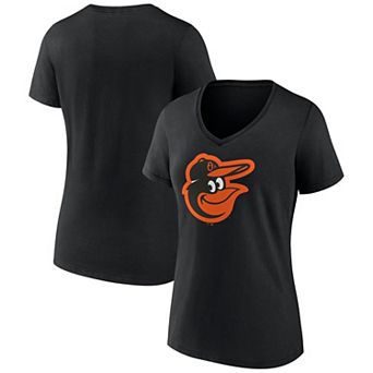 Women's Logo Athletic Black Baltimore Orioles Official Logo Athletic V-Neck T-Shirt