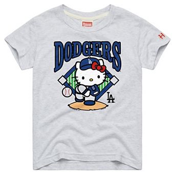Toddler Homage Ash Los Angeles Dodgers Hello Kitty x MLB Tri-Blend T-Shirt