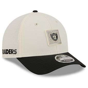 Youth New Era Cream/Black Las Vegas Raiders 2026 Training Camp 9FORTY M-Crown Adjustable Hat