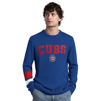 Men's Starter Royal Chicago Cubs Retro Bowl Sweater