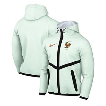 Men's Nike Green France National Team 2026 Anthem Mesh Dri-FIT Full-Zip Hooded Jacket