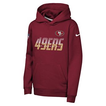 Youth Nike Scarlet San Francisco 49ers Sideline Dri-FIT Hoodie