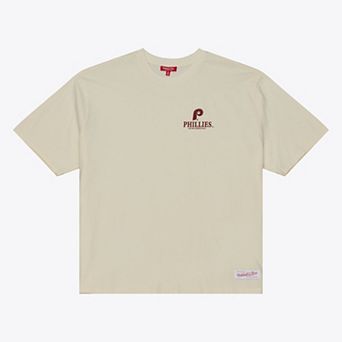 Women's Mitchell & Ness Cream Philadelphia Phillies Core Essentials Micro Logo T-Shirt