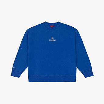 Women's Mitchell & Ness Royal Los Angeles Dodgers Core Essentials Micro Logo Fleece Sweatshirt