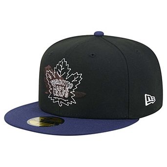 Men's New Era Black/Blue Toronto Maple Leafs City Icon Stitched Overlay 59FIFTY Fitted Hat