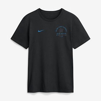 Men's Nike Black Miami Marlins Split Logo T-Shirt