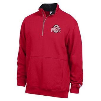 Men's Champion Scarlet Ohio State Buckeyes Fleece Quarter-Zip Pullover