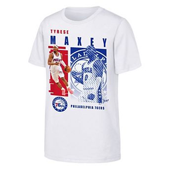 Youth Outerstuff Tyrese Maxey White Philadelphia 76ers Highlights T-Shirt