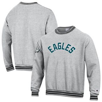 Men's Champion Heather Gray/Black Philadelphia Eagles Reverse Weave Yarn Dye Sweatshirt