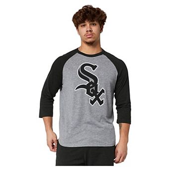 Men's Homage Gray Chicago White Sox Raglan Tri-Blend 3/4-Sleeve T-Shirt