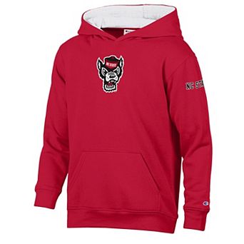 Youth Champion Red/White NC State Wolfpack Volume Fleece Hoodie