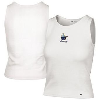 Women's '47 Cream Milwaukee Brewers Single Swirl Ribbed Baby Tank Top