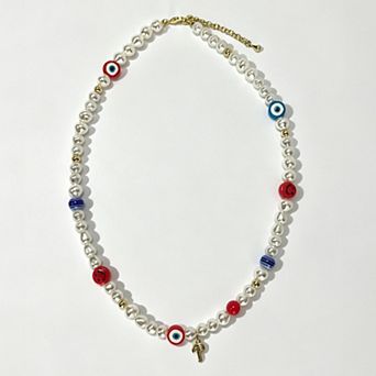 LUV AJ Philadelphia Phillies Pearl Bead Logo Necklace