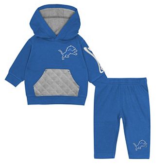 Toddler Outerstuff Blue Detroit Lions Drive Stopper Hoodie & Pants Fleece Set
