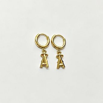 LUV AJ Los Angeles Angels Logo Charm Huggie Earrings