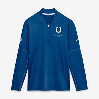 Men's Nike Royal Indianapolis Colts Sideline Logo Glory Midweight Dri-FIT Half-Zip Pullover