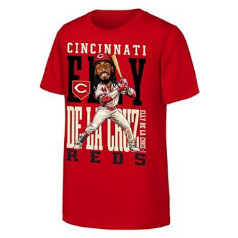 Youth Outerstuff Elly De La Cruz Red Cincinnati Reds Caricature Clash T-Shirt