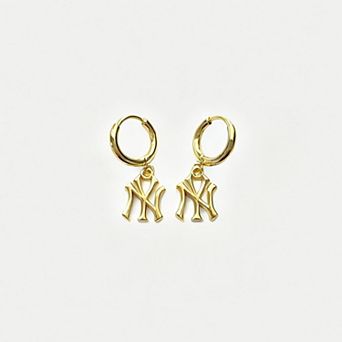 LUV AJ New York Yankees Logo Charm Huggie Earrings