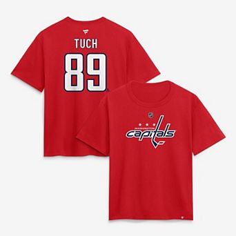Women's Fanatics Alex Tuch Red Washington Capitals Authentic Stack Name & Number T-Shirt